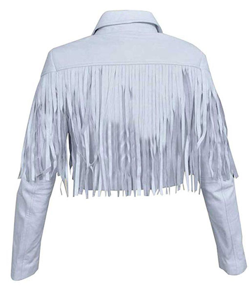 Sloane Peterson Leather Fringe Jacket | Classic White Fringe Jacket - Free Shipping