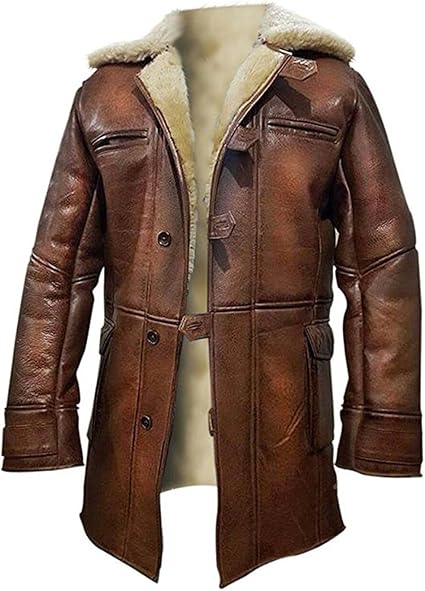 Tom Hardy Bane Shearling Coat | The Dark Knight Rises Jacket - Free Shipping
