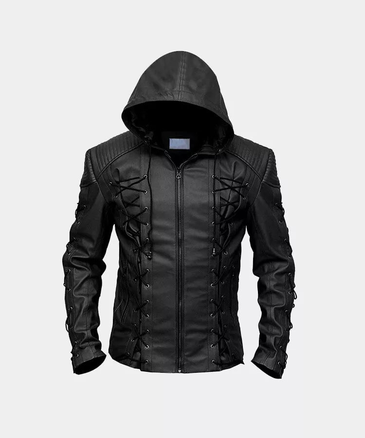 Green Arrow Leather Jacket | Roy Harper & Stephen Amell Arrow Jacket - Free Shipping