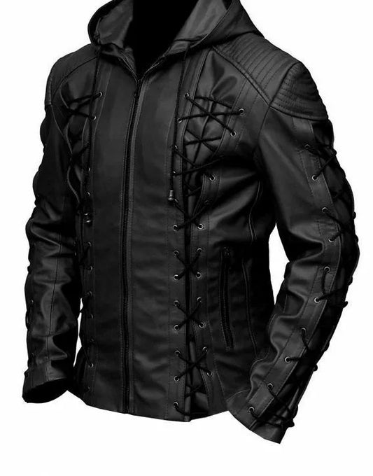 Green Arrow Leather Jacket | Roy Harper & Stephen Amell Arrow Jacket - Free Shipping