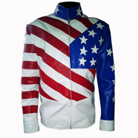 Vanilla Ice Cool as Ice Leather Jacket | USA & American Flag Jacket - Free Shipping